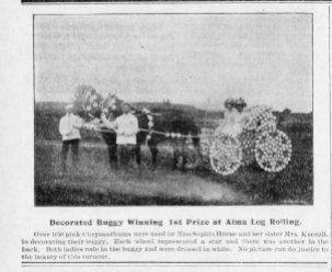 The September 14, 1900 edition of The Alma Enterprise displayed a photo of the winner of the decorated buggy category in the Woodman parade.
