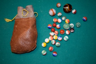 These marbles, produced by The Akro Agate Co., were gifted to Brent Crow by his grandfather, Russell Woofter. Courtesy Brent Crow.